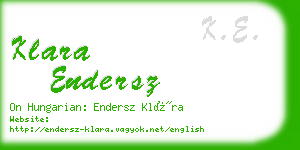 klara endersz business card